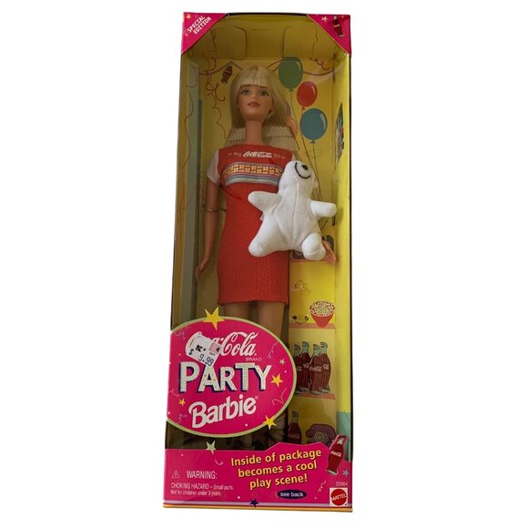 Barbie Special Edition Coca-Cola Party Doll 22964 Mattel 1998 Polar Bear NRFB - Picture 1 of 7